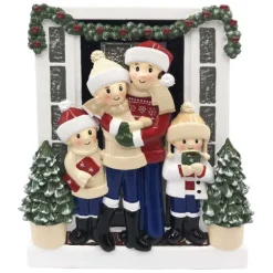Store PolarX Personalized Christmas Home Family Of 4 Ornament