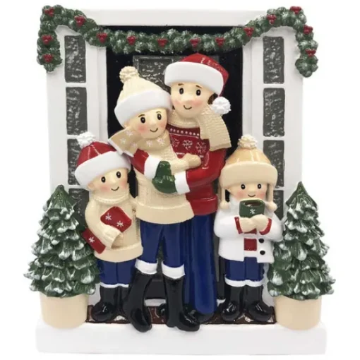 Store PolarX Personalized Christmas Home Family Of 4 Ornament