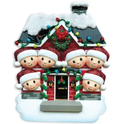 Best Sale PolarX Personalized Christmas House Family Of 6 Ornament