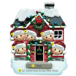 Cheap Personalized Christmas House Family Of 5 Ornament Home & Housewarming
