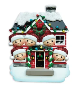 Cheap Personalized Christmas House Family Of 5 Ornament Home & Housewarming