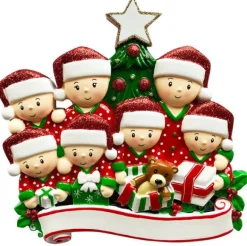 Outlet Personalized Christmas Morning Pajama Family Of 7 Table Top Decoration Table Tops