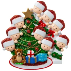 Outlet PolarX Personalized Christmas Morning Family Of 9 Ornament