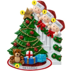 Shop PolarX Personalized Christmas Morning Family Of 3 Ornament