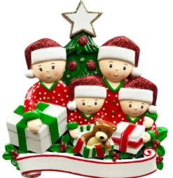 Clearance Personalized Christmas Morning Pajama Family Of 4 Table Top Decoration Table Tops