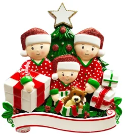 Online Personalized Christmas Morning Pajama Family Of 3 Table Top Decoration Table Tops