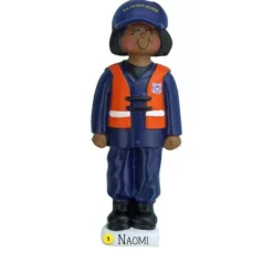 Cheap Personalized Coast Guard Ornament - Female African American Military & Patriotic