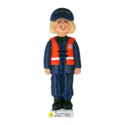 Store Personalized Coast Guard Ornament - Female Blonde Military & Patriotic