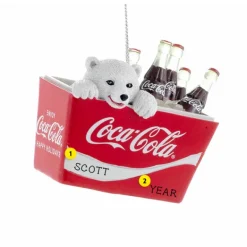 Cheap Kurt Adler Personalized Coca-Cola® Polar Bear In Cooler Ornament