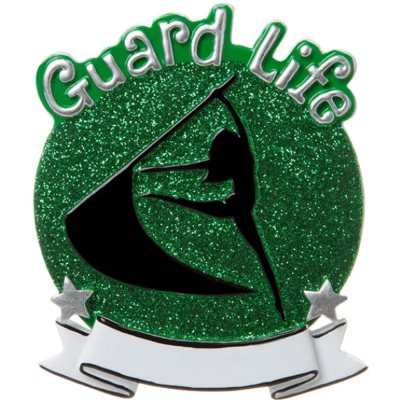 Best Personalized Color Guard - Green Ornament Music