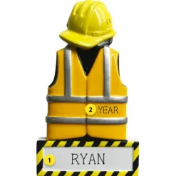 Clearance PolarX Personalized Construction Worker Ornament