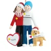 Best Sale Personalized Couple With Brown Dog Ornament Couples