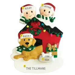 Flash Sale Personalized Couple With Dog Ornament Couples
