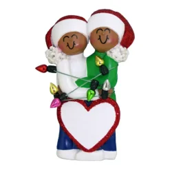 Best Sale Personalized Couple Wrapped In Lights - African American Couples
