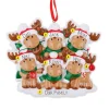 Store PolarX Personalized Cutesy Moose Family Of 6 Ornament