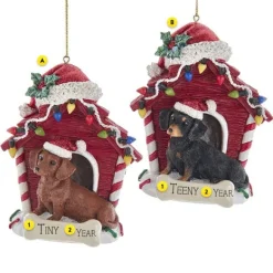 Fashion Kurt Adler Personalized Dachshund In Dog House Ornament