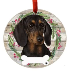 Hot E & S Imports Personalized Dachshund Ornament - Black