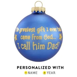 Fashion Personalized Dad Greatest Gift Glass Ornament Family Members