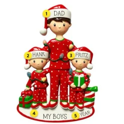 Discount PolarX Personalized Dad With 2 Children Ornament