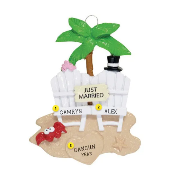 Online Personalized Destination Wedding Ornament Engaged, Wedding, & Anniversary