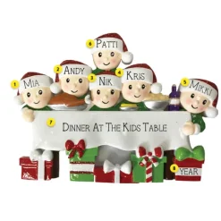 Online PolarX Personalized Dinner Table Family Of 6 Ornament