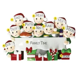 Hot PolarX Personalized Dinner Table Family Of 9 Ornament
