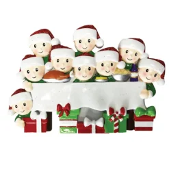 Hot PolarX Personalized Dinner Table Family Of 9 Ornament