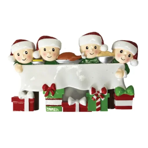 Flash Sale PolarX Personalized Dinner Table Family Of 4 Ornament