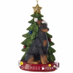 Hot Kurt Adler Personalized Doberman Dog Ornament