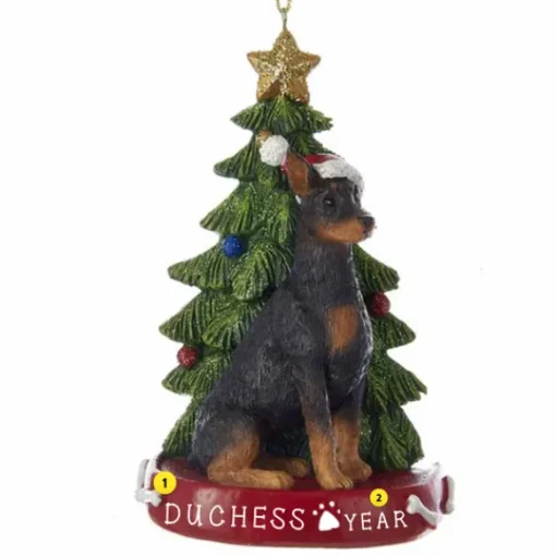 Hot Kurt Adler Personalized Doberman Dog Ornament