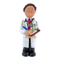 Sale Ornament Central Personalized Doctor Ornament - Male, Brown Hair
