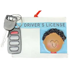 Shop Personalized Driver's License With Key Fob Ornament - African American Male New Drivers