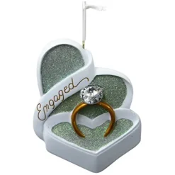 Store Personalized Engaged Heart Shaped Box Ornament Engaged, Wedding, & Anniversary
