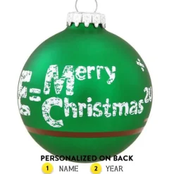 Clearance Personalized Equations Chalkboard Glass Bulb Ornament School Days