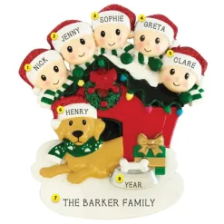 Shop PolarX Personalized Family Of 5 With Dog Ornament