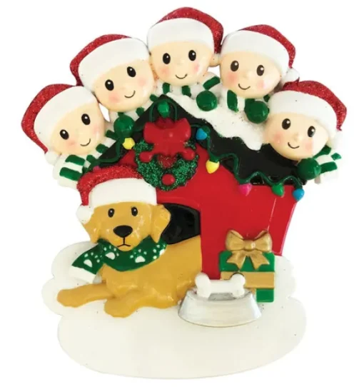 Shop PolarX Personalized Family Of 5 With Dog Ornament
