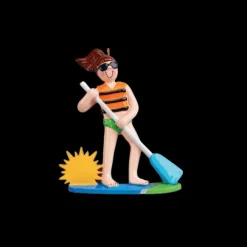 Fashion Rudolph & Me Personalized Female Paddle Boarding Ornament
