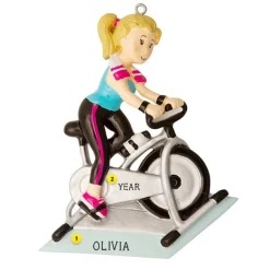 Cheap PolarX Personalized Female With Exercise Bike Ornament