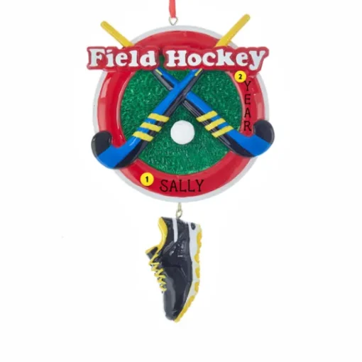 New Kurt Adler Personalized Field Hockey Ornament