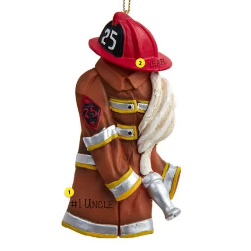 Fashion Kurt Adler Personalized Fire Fighter Coat Ornament