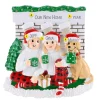Clearance Personalized Fireplace Couple With Dog Ornament Couples