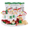 Hot PolarX Personalized Fireplace Family Of 5 With Dog Ornament
