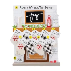 Discount PolarX Personalized Fireplace Mantel Family Of 9 Ornament
