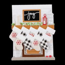 Discount PolarX Personalized Fireplace Mantel Family Of 9 Ornament