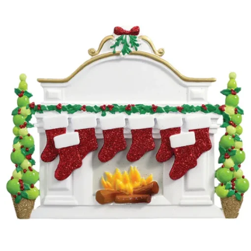 Discount Personalized Fireplace Mantel With Stockings Family Of 8 Table Top Decoration Table Tops