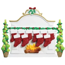 Outlet Personalized Fireplace Mantel With Stockings Family Of 10 Table Top Decoration Table Tops