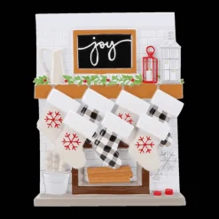 Clearance PolarX Personalized Fireplace Mantel Family Of 7 Ornament