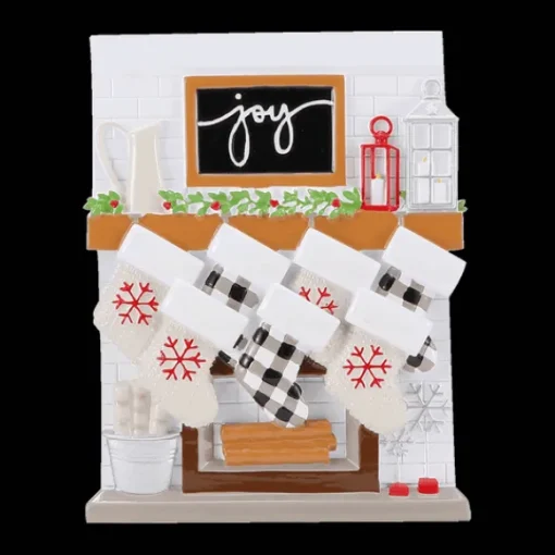 Clearance PolarX Personalized Fireplace Mantel Family Of 7 Ornament