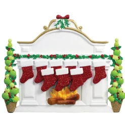 New Personalized Fireplace Mantel Stockings Family Of 9 Table Top Decoration Table Tops