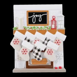 Cheap PolarX Personalized Fireplace Mantel Family Of 8 Ornament